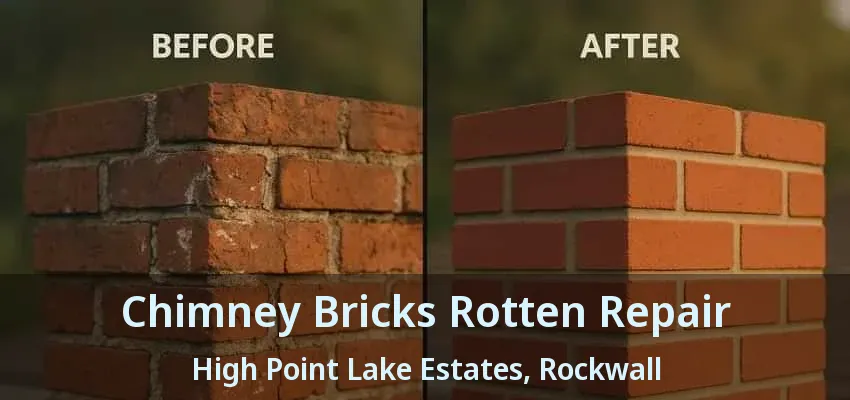 Chimney Bricks Rotten Repair High Point Lake Estates, Rockwall - TX