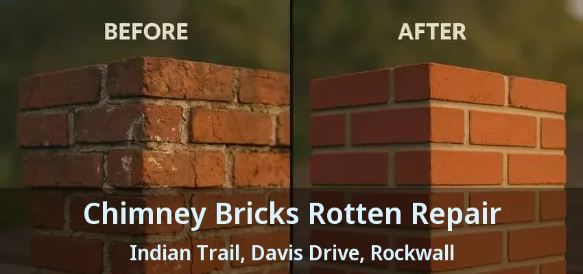 Chimney Bricks Rotten Repair Indian Trail, Davis Drive, Rockwall - TX