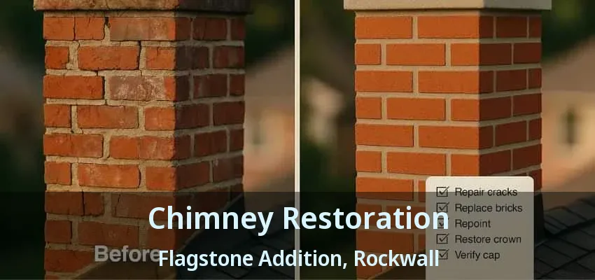 Chimney Restoration Flagstone Addition, Rockwall - TX