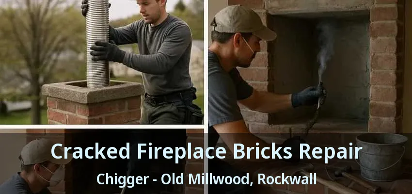 Cracked Fireplace Bricks Repair Chigger - Old Millwood, Rockwall - TX