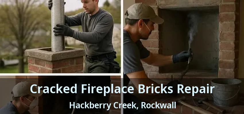 Cracked Fireplace Bricks Repair Hackberry Creek, Rockwall - TX