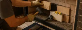 Cracked Fireplace Bricks Repair Lakeview Summit, Rockwall