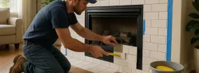 Repairing Cracked Fireplace Tiles Lakeview Summit, Rockwall